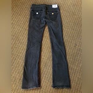 True Religion Black Flare Low Rise Denim Jeans
